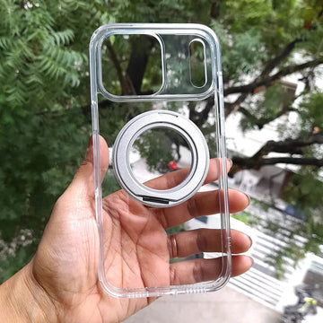 ktusu Generic Cases & Covers 360 Degree Rotatable Magnetic Kickstand Shockproof Hard Case for iPhone 17 Pro Max Transparent