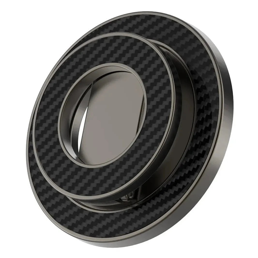 ktusu Generic Stands 360 Degree Rotating Carbon Fiber Magnetic Ring Grip for Magsafe Function Built in Cases Black