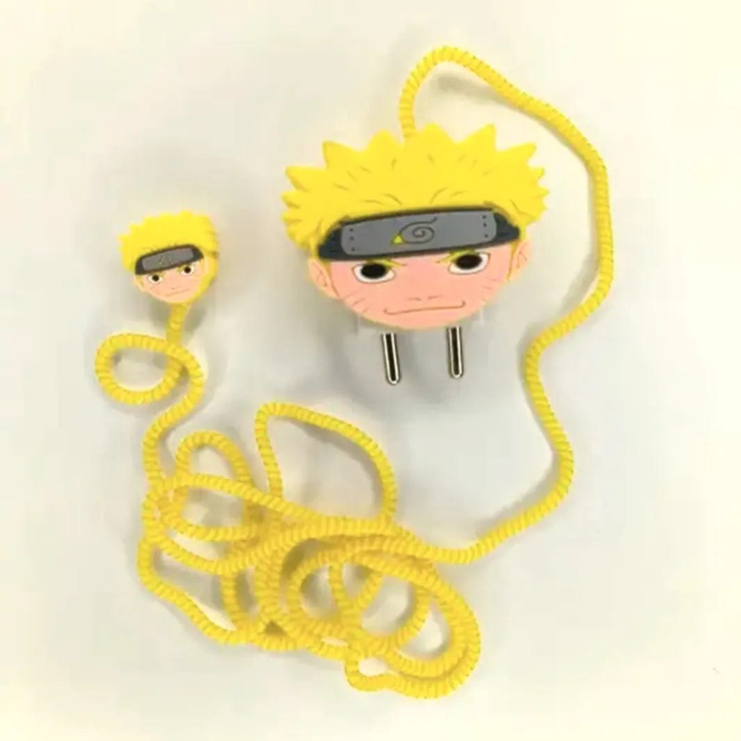 ktusu Generic Cases & Covers 3D Silicone Cover with Spiral for Apple Adapter 18-20W Naurto Yellow