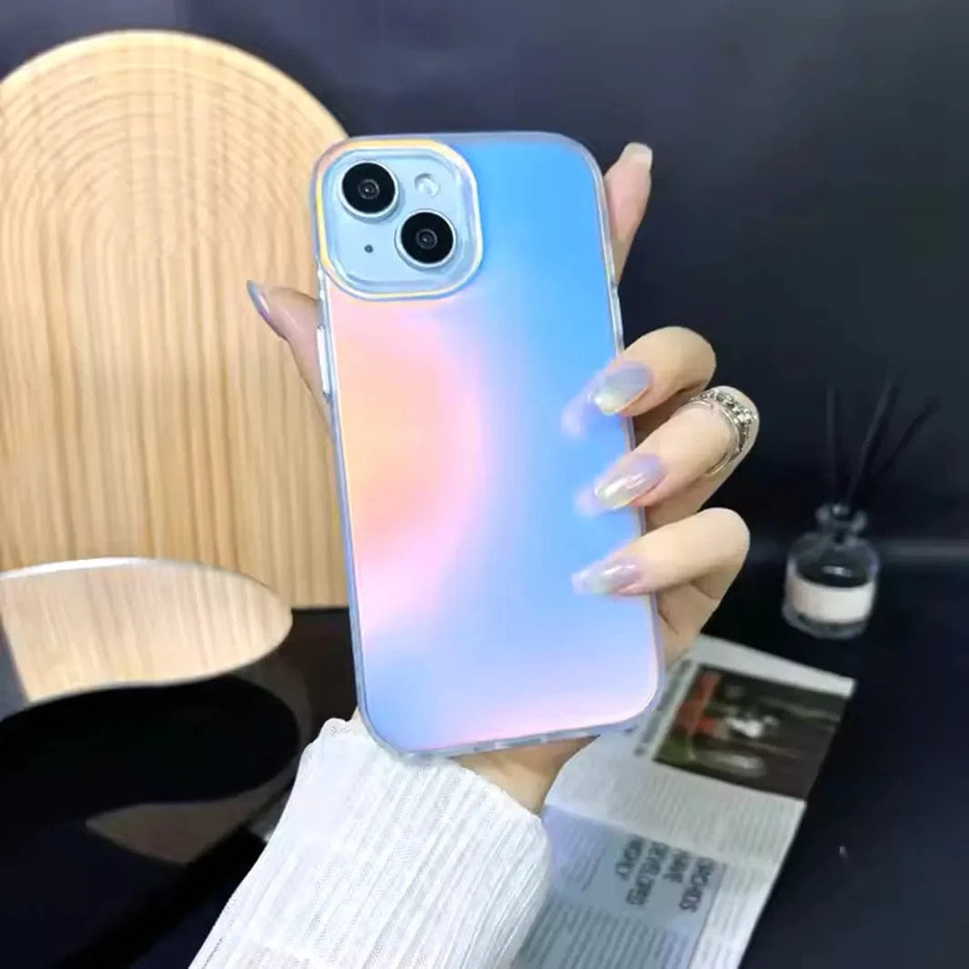 ktusu Generic Cases & Covers Aesthetic Laser Printing Luxury Hard Case for iPhone 12 | 12 Pro Transparent Rainbow