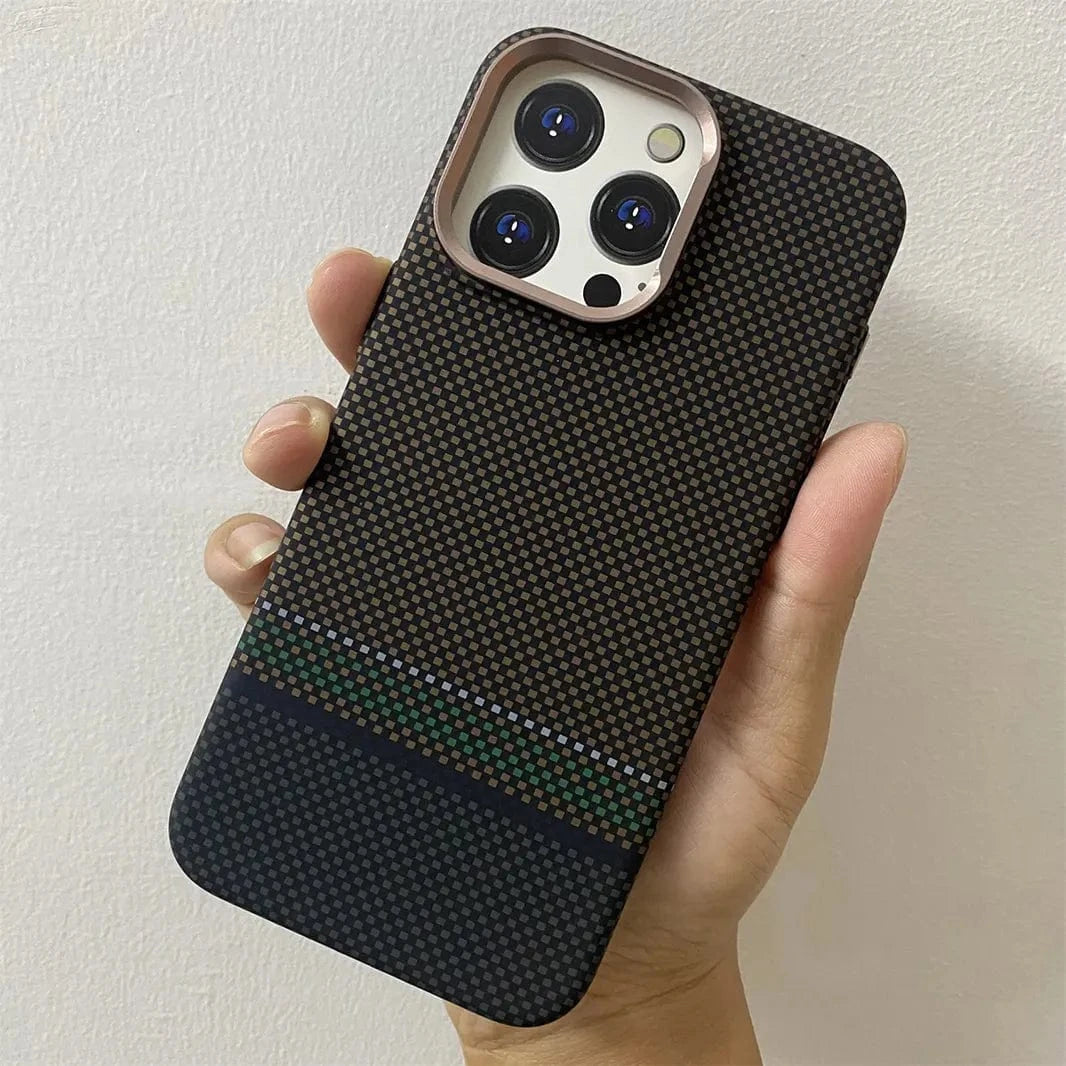 ktusu Generic Cases & Covers Aramid Fiber Magnetic Magsafe Slim Case for iPhone 16 Pro Max Kevlar Brown