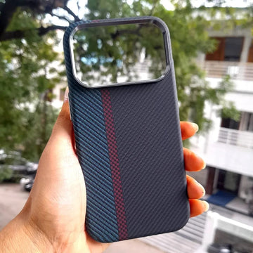 ktusu Generic Cases & Covers Aramid Fiber Magnetic Magsafe Slim Case for iPhone 17 Pro Max Abstract Carbon Fiber Blue