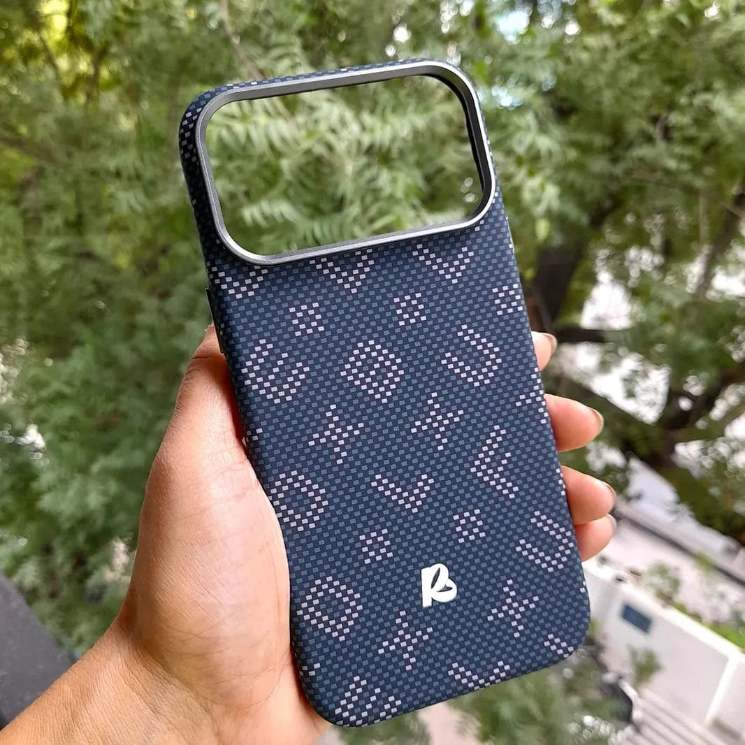 ktusu Generic Cases & Covers Aramid Fiber Magnetic Magsafe Slim Case for iPhone 17 Pro Max Alphabet Blue