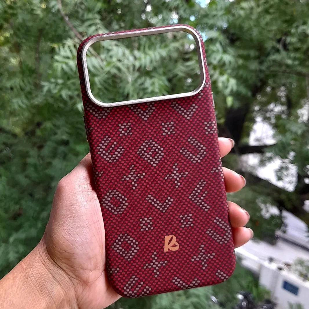 ktusu Generic Cases & Covers Aramid Fiber Magnetic Magsafe Slim Case for iPhone 17 Pro Max Alphabet Red