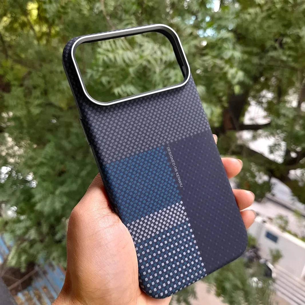 ktusu Generic Cases & Covers Aramid Fiber Magnetic Magsafe Slim Case for iPhone 17 Pro Max Kevlar Blue