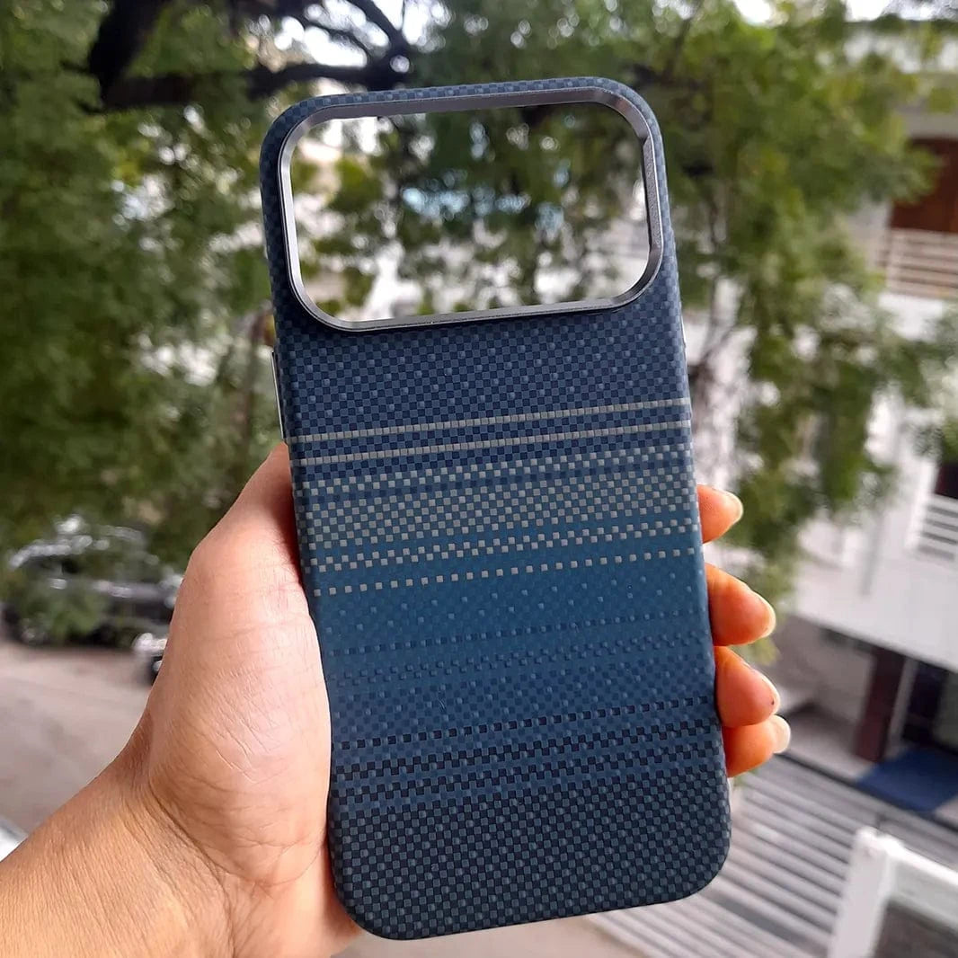 ktusu Generic Cases & Covers Aramid Fiber Magnetic Magsafe Slim Case for iPhone 17 Pro Max Kevlar Blue