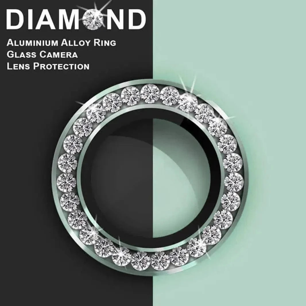ktusu Generic Camera Lens Protectors Bling Sparkling Diamond Camera Lens Ring for iPhone 16 | 16 Plus Teal