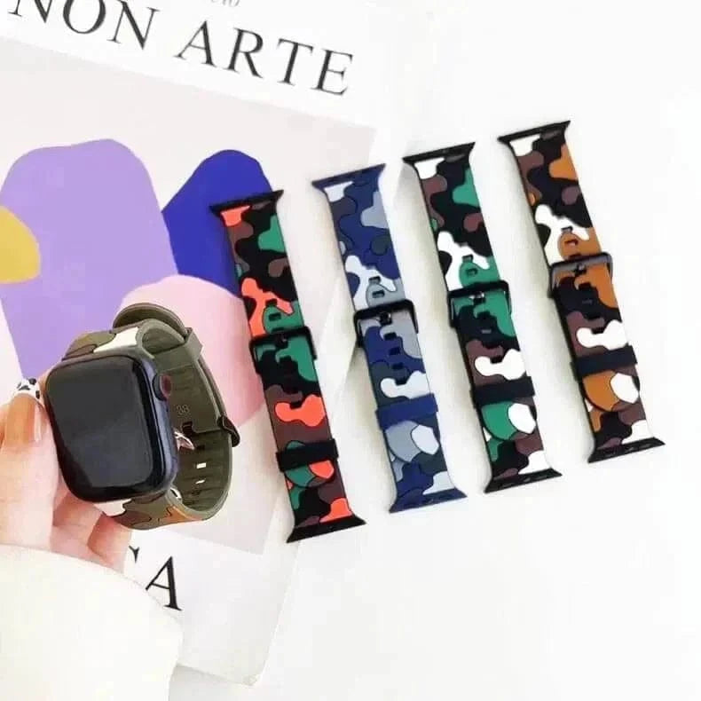 ktusu Generic Watch Bands Camo Soft Silicone Band for Apple Watch 42 | 44 | 45 | Ultra 49 | 46mm S10