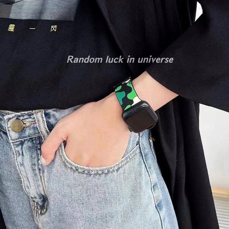 ktusu Generic Watch Bands Camo Soft Silicone Band for Apple Watch 42 | 44 | 45 | Ultra 49 | 46mm S10