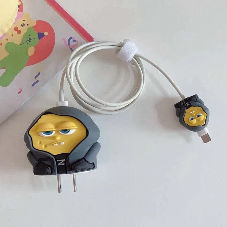 3D Silicone Case Cover for Apple Charger 18-20W with Spiral Cable Bob - Ktusu