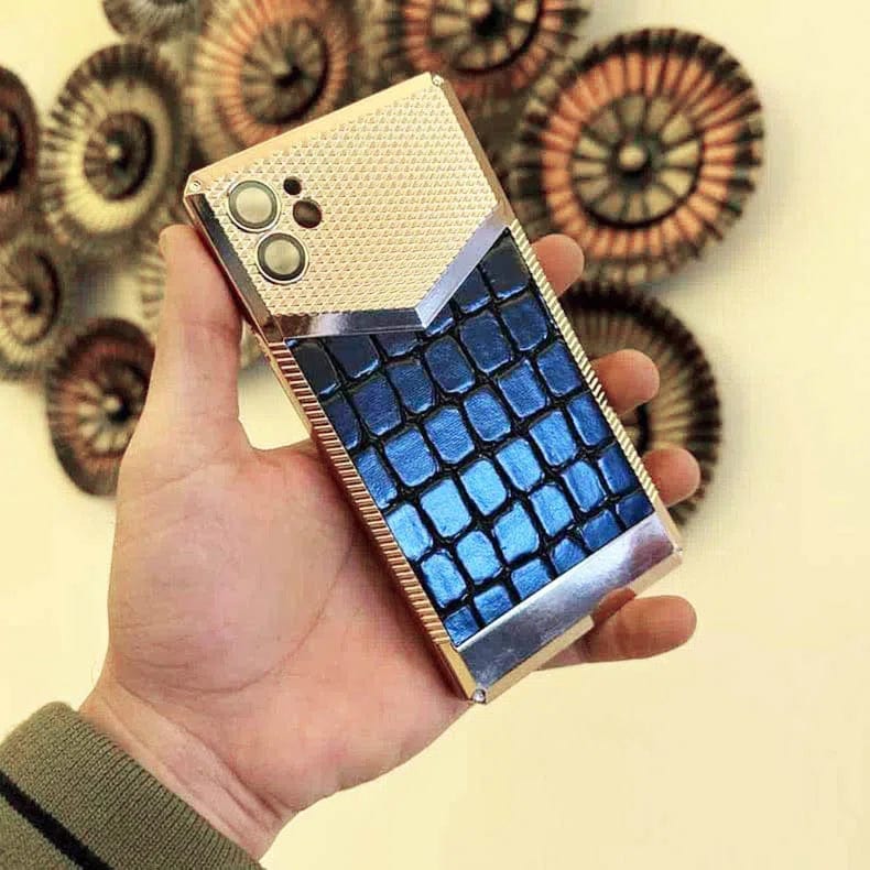 ktusu Generic Cases & Covers Crocodile Leather Pattern with Camera Lens Glass Soft TPU Case for iPhone 13 Gold Black