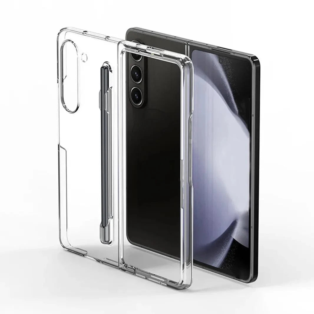 ktusu Generic Cases & Covers Crystal Clear Built-in Stylus Slot Hard PC Transparent Case with Pen for Samsung Z Fold7