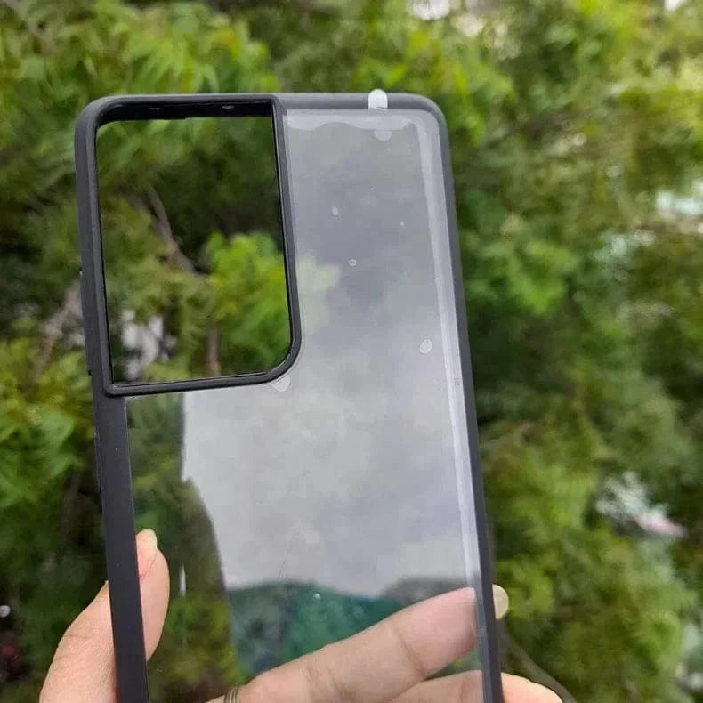 ktusu Generic Cases & Covers Crystal Clear Glossy Hybrid Matte Bumper Hard Case for Samsung S23 Pro Black