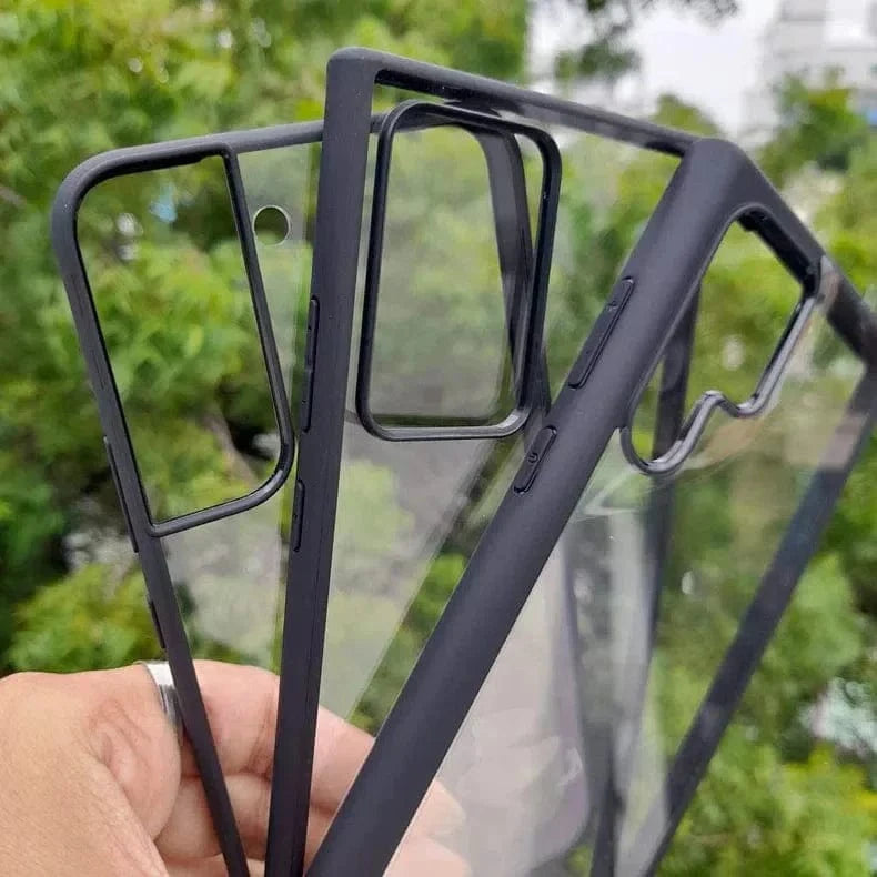 ktusu Generic Cases & Covers Crystal Clear Glossy Hybrid Matte Bumper Hard Case for Samsung S23 Pro Black