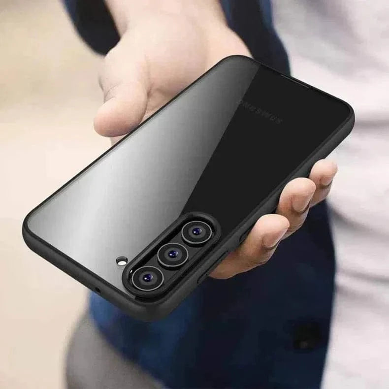 ktusu Generic Cases & Covers Crystal Clear Glossy Hybrid Matte Bumper Hard Case for Samsung S23 Pro Black