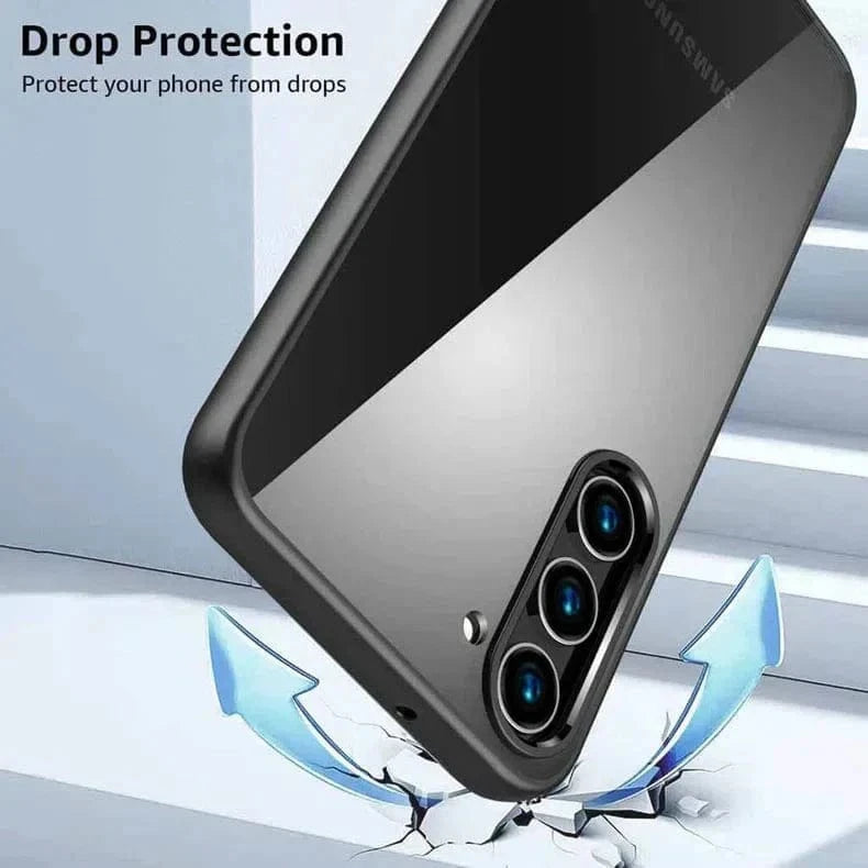 ktusu Generic Cases & Covers Crystal Clear Glossy Hybrid Matte Bumper Hard Case for Samsung S23 Pro Black