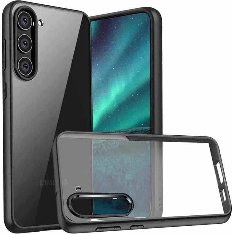 ktusu Generic Cases & Covers Crystal Clear Glossy Hybrid Matte Bumper Hard Case for Samsung S23 Pro Black