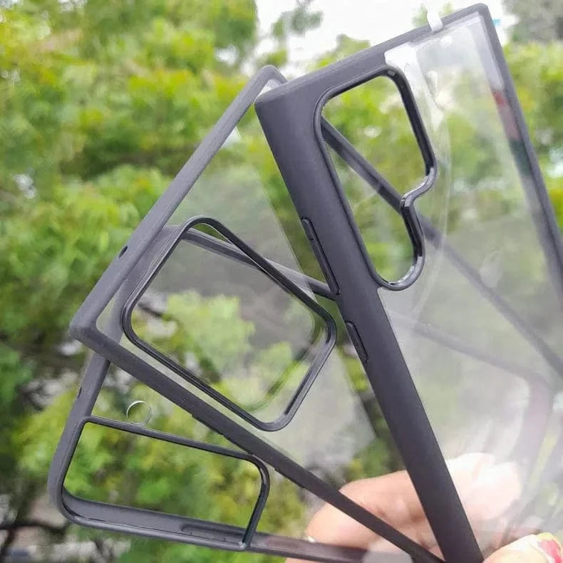 ktusu Generic Cases & Covers Crystal Clear Glossy Hybrid Matte Bumper Hard Case for Samsung S23 Pro Black