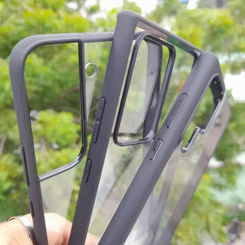 ktusu Generic Cases & Covers Crystal Clear Glossy Hybrid Matte Bumper Hard Case for Samsung S23 Pro Black