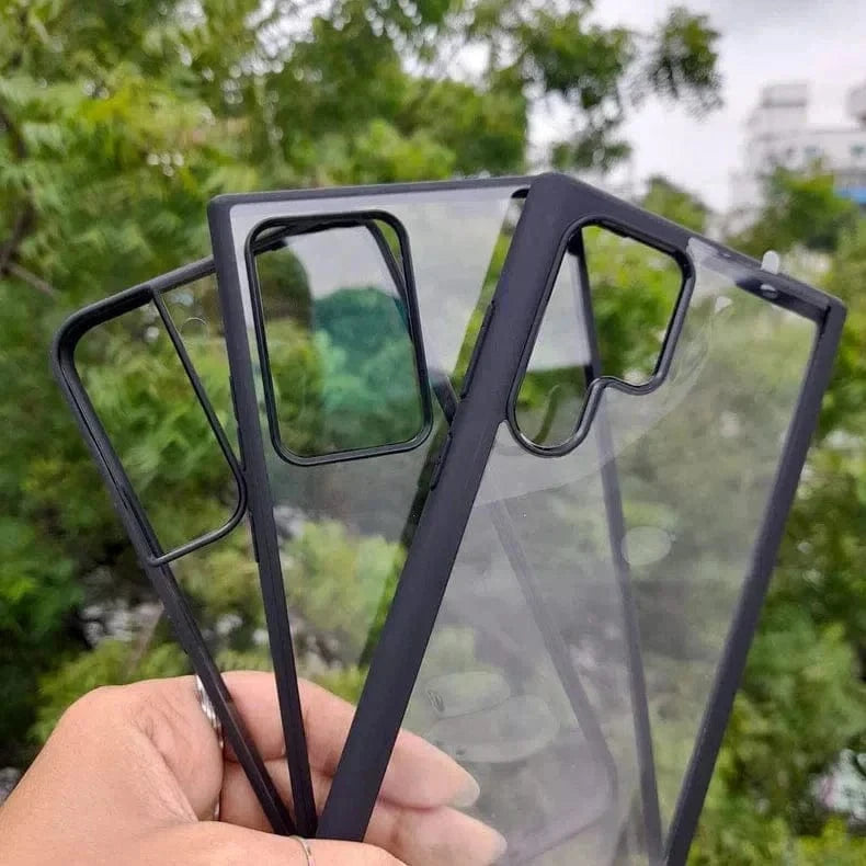 ktusu Generic Cases & Covers Crystal Clear Glossy Hybrid Matte Bumper Hard Case for Samsung S23 Pro Black