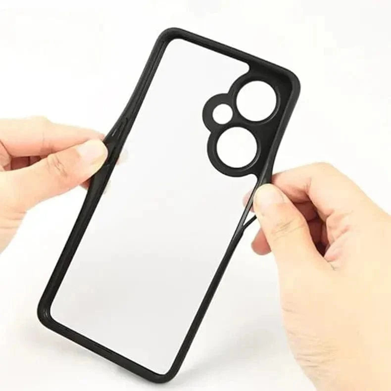 ktusu Generic Cases & Covers Crystal Clear Hybrid Matte Side Hard Case for OnePlus 12R 5G Black