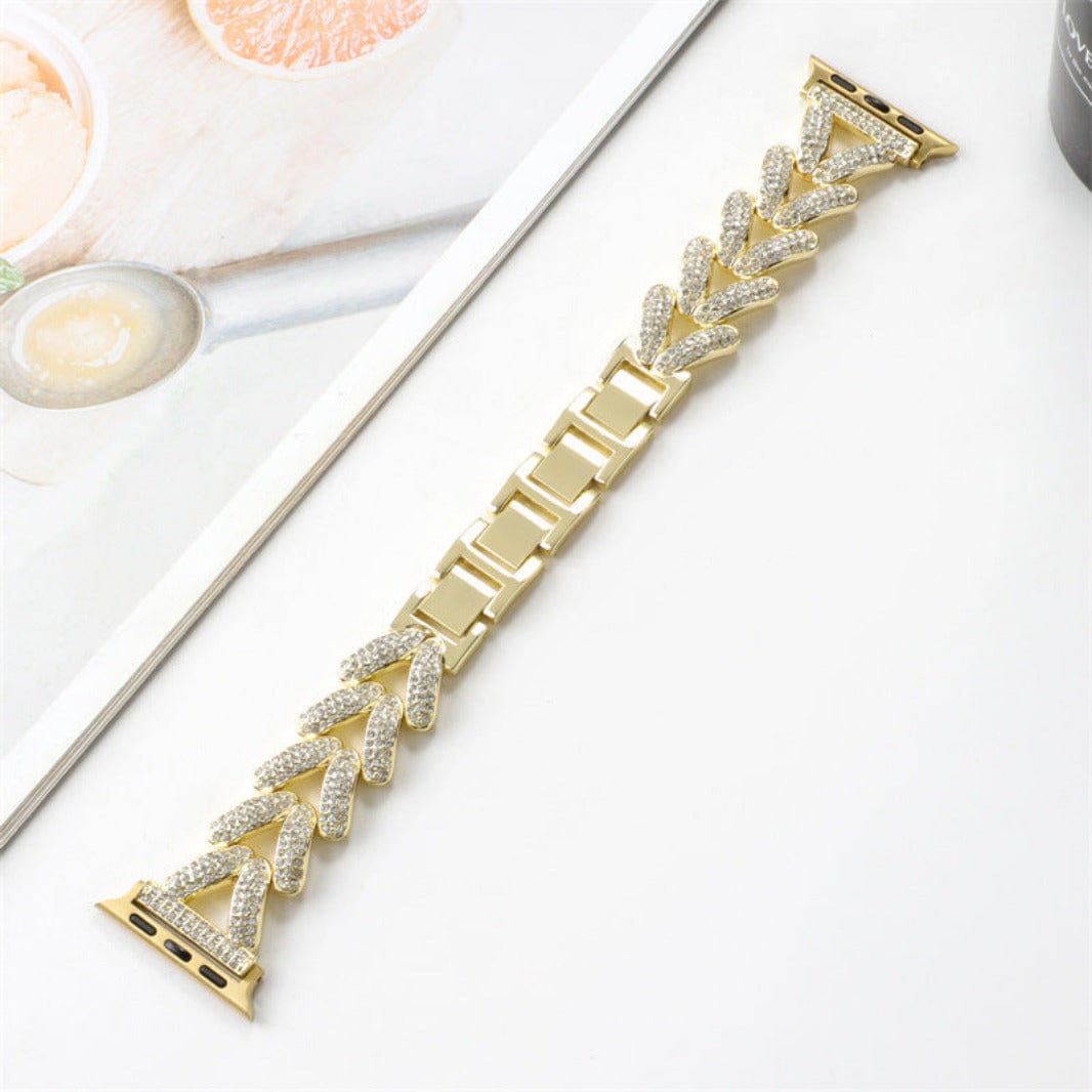 ktusu Generic Watch Bands Diamond Bling Rhinestone Stainless Steel Band for Apple Watch 42 | 44 | 45 | Ultra 49 | 46mm S10