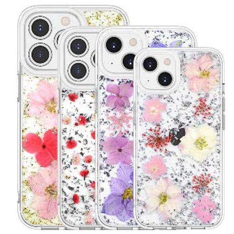 ktusu Generic Cases & Covers Dried Flowers Glitter Hard Case for iPhone 13 Pro