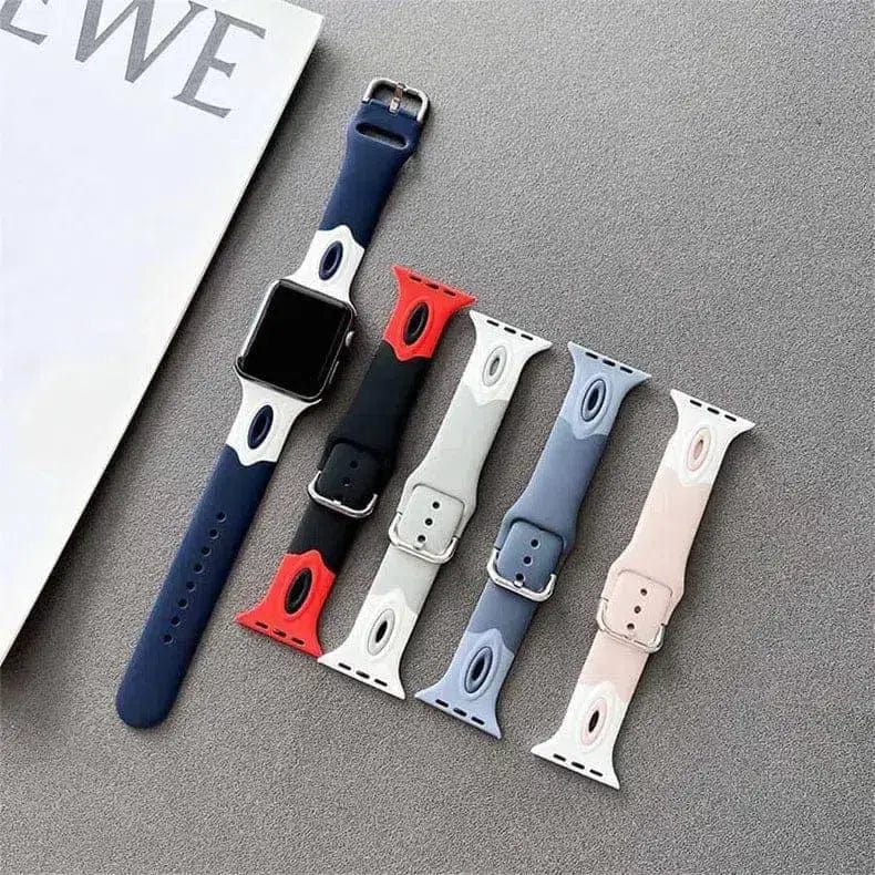 ktusu Generic Watch Bands Dual Color Silicone Sport Band for Apple Watch 42 | 44 | 45 | Ultra 49 | 46mm S10