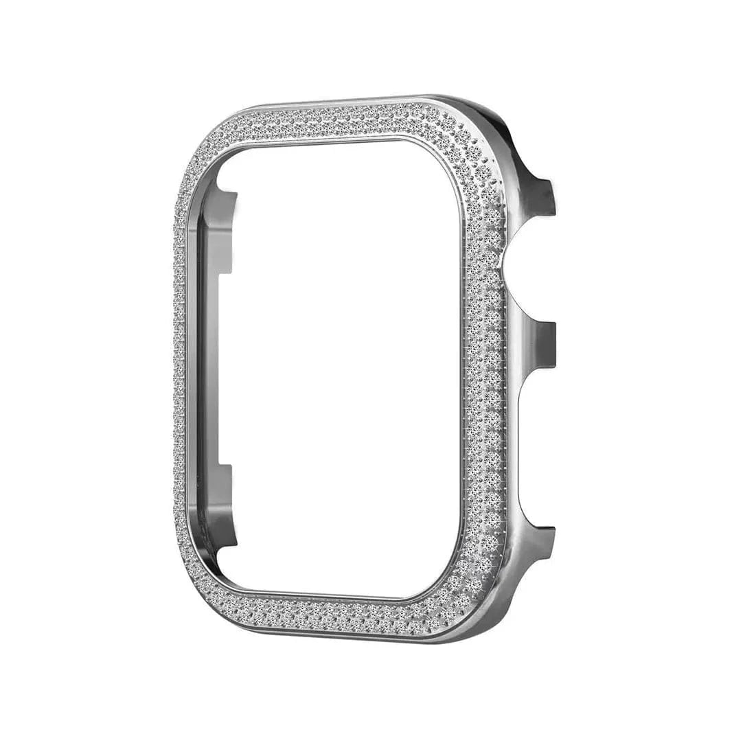 ktusu Generic Cases & Covers Dual Rhinestone Metal Bumper for Apple Watch 40mm Silver