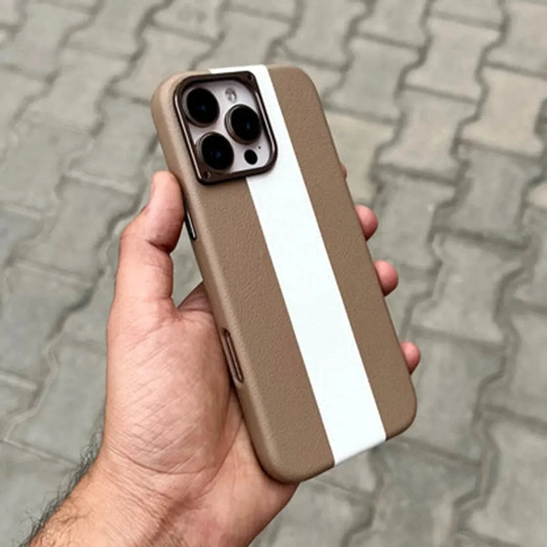 ktusu iShock Cases & Covers Dual Shade Leather Metal Button Magsafe Case for iPhone 16 Pro Max