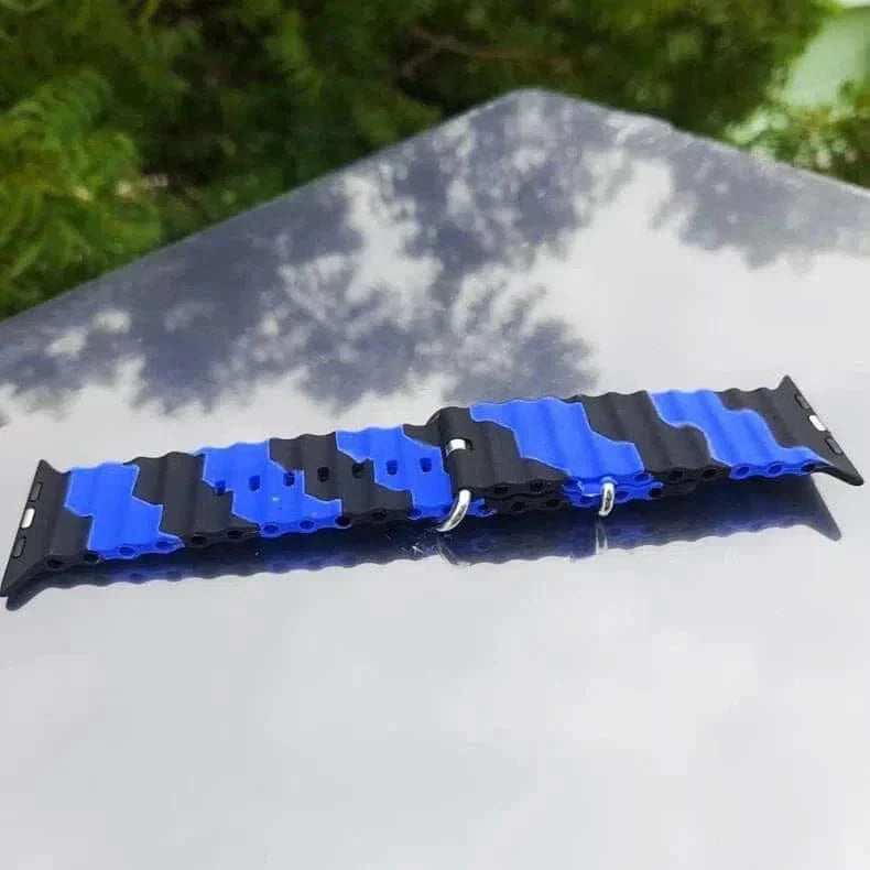 ktusu Generic Watch Bands Dual Shade Ocean Silicone Soft Band for Apple Watch 42 | 44 | 45 | Ultra 49 | 46mm S10