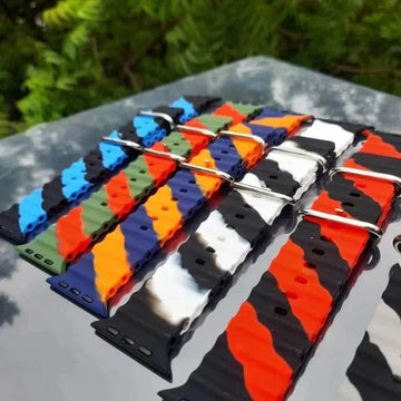 ktusu Generic Watch Bands Dual Shade Ocean Silicone Soft Band for Apple Watch 42 | 44 | 45 | Ultra 49 | 46mm S10