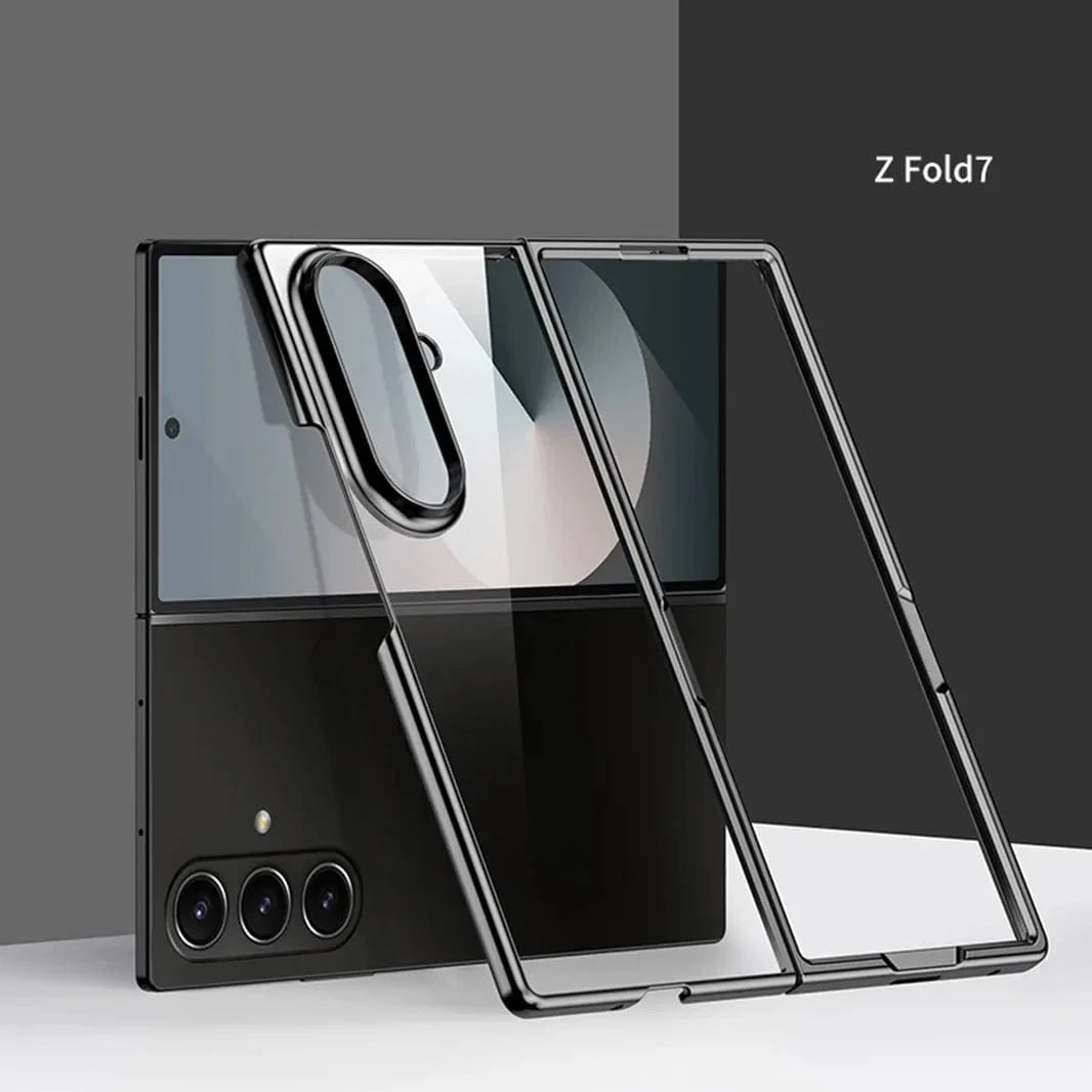 ktusu Generic Cases & Covers Electroplating Camera Protective Frame Transparent Case for Samsung Z Fold7 Black