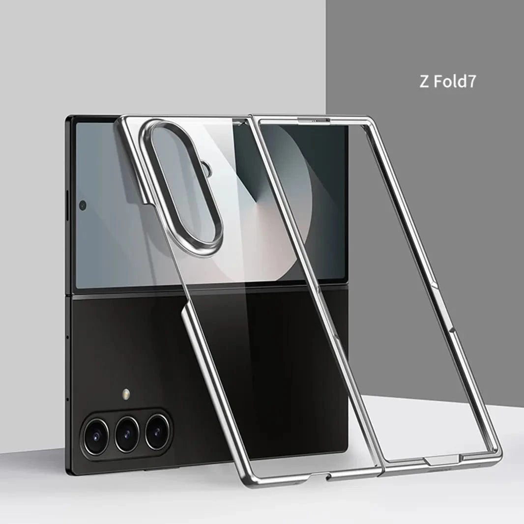 ktusu Generic Cases & Covers Electroplating Camera Protective Frame Transparent Case for Samsung Z Fold7 Silver