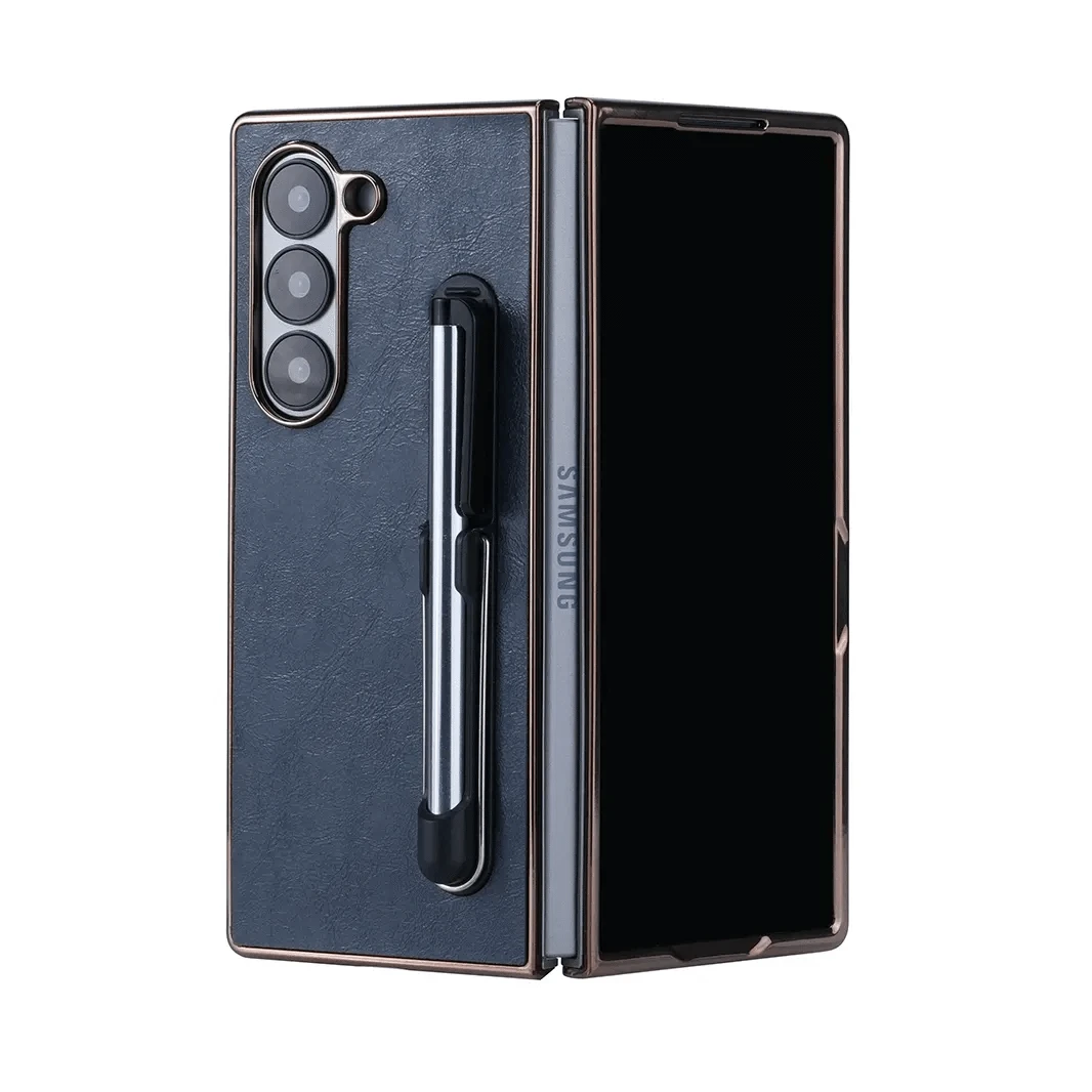 ktusu Generic Cases & Covers Electroplating Case with Stylus Pen Slot for Samsung Z Fold6 Blue