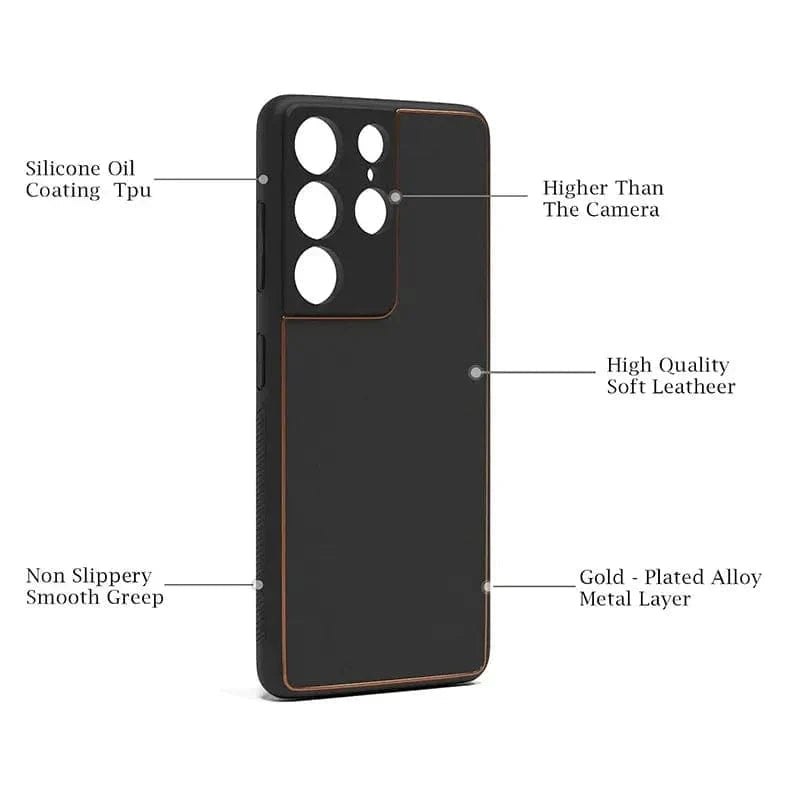 ktusu Generic Cases & Covers Electroplating PU Leather TPU Edge Hard Case for Samsung S21 Ultra