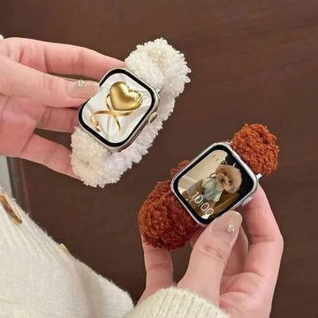 ktusu Generic Watch Bands Fluffy Scrunchie Elastic Band for Apple Watch 38 | 40 | 41 | 42mm S10