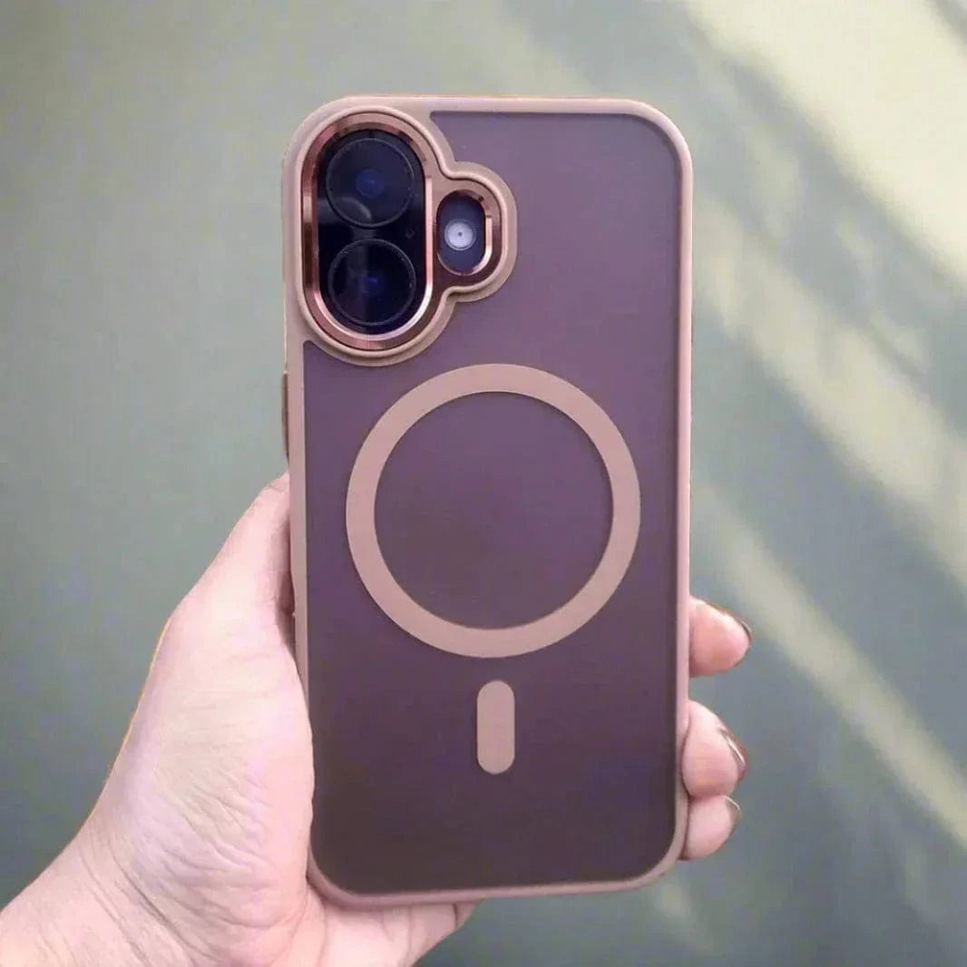 ktusu Generic Cases & Covers Frosted Magsafe Metal Keys Hard Back Soft Edge Case for iPhone 16 Plus Desert Titanium / with magsafe