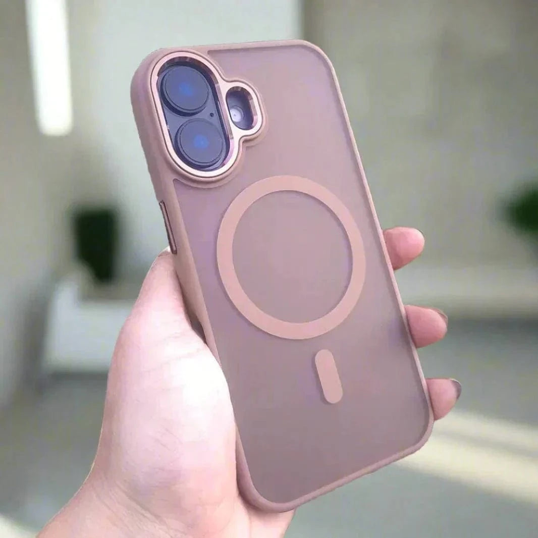 ktusu Generic Cases & Covers Frosted Magsafe Metal Keys Hard Back Soft Edge Case for iPhone 16 Plus Desert Titanium / with magsafe