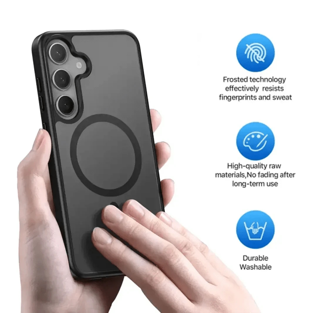 ktusu Generic Cases & Covers Frosted Semi Transparent MagSafe Case for Samsung S25 Ultra Black