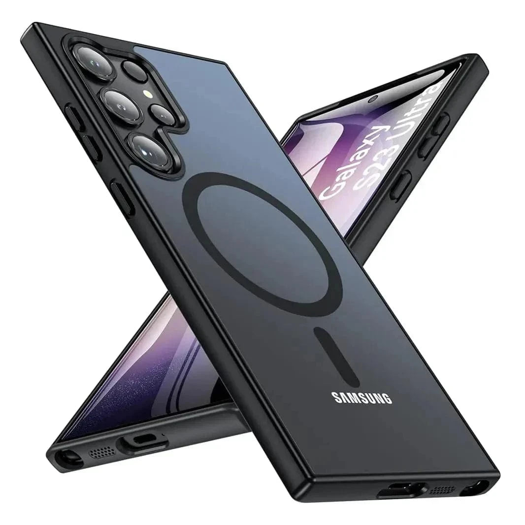 ktusu Generic Cases & Covers Frosted Semi Transparent MagSafe Case for Samsung S25 Ultra Black