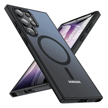 ktusu Generic Cases & Covers Frosted Semi Transparent MagSafe Case for Samsung S25 Ultra Black