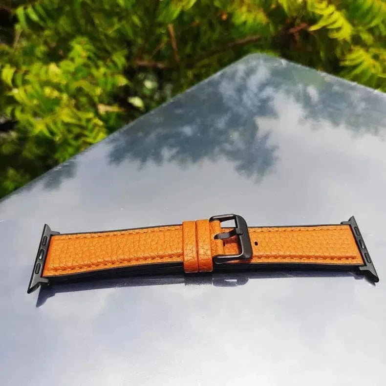 ktusu Generic Watch Bands Grainy Leather Texture Silicone Band for Apple Watch 42 | 44 | 45 | Ultra 49 | 46mm S10