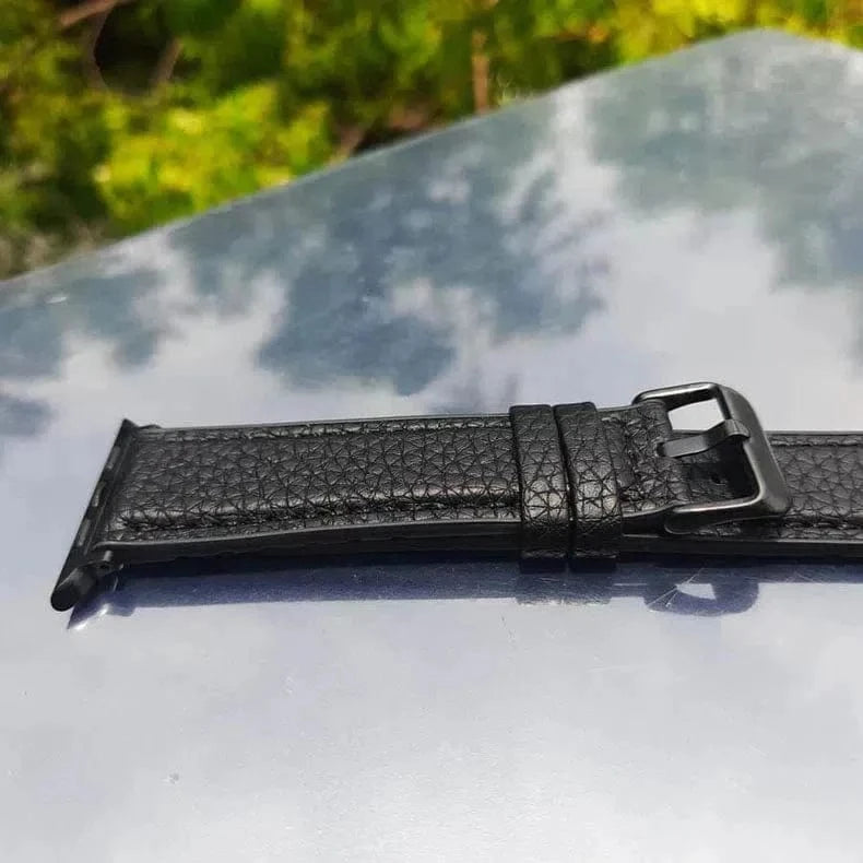 ktusu Generic Watch Bands Grainy Leather Texture Silicone Band for Apple Watch 42 | 44 | 45 | Ultra 49 | 46mm S10