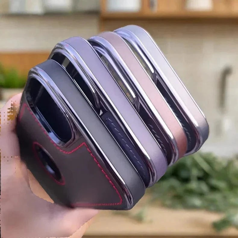 ktusu Generic Cases & Covers iShock PU Leather Electroplating Chrome With Logo Cut Case for iPhone 16 Pro