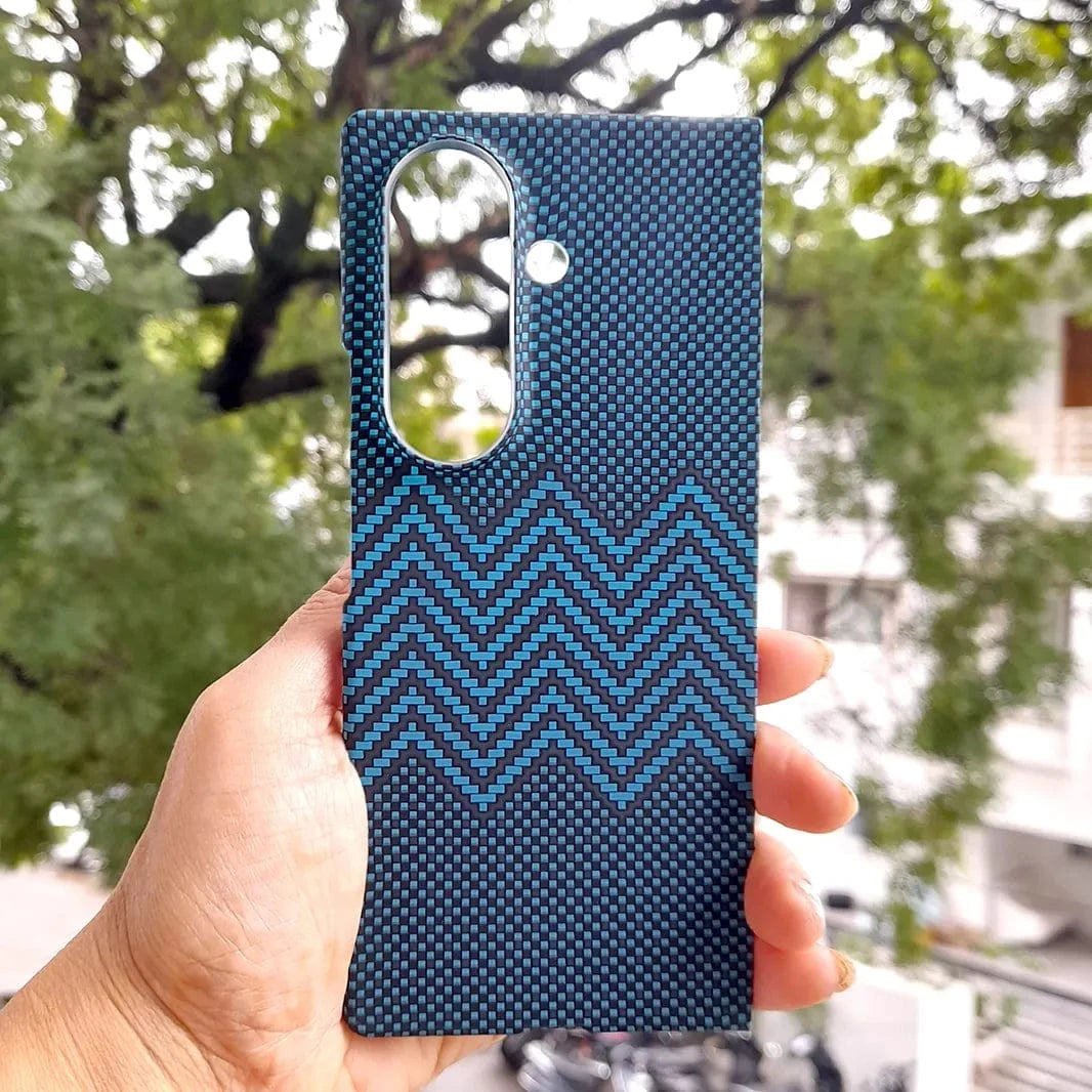 ktusu Generic Cases & Covers Kevlar Aramid Fiber Magnetic Magsafe Slim Case for Samsung Z Fold7 Abstract Carbon Fiber Blue