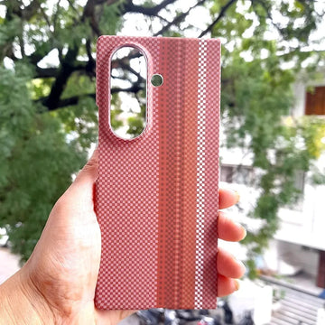 ktusu Generic Cases & Covers Kevlar Aramid Fiber Magnetic Magsafe Slim Case for Samsung Z Fold7 Abstract Carbon Fiber Red