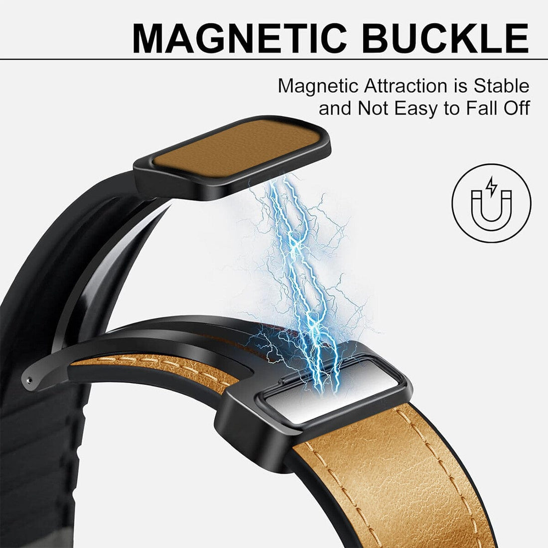 ktusu Generic Watch Bands Leather Soft Silicone Rubber Magnetic Buckle Watch Band for Apple Watch 42 | 44 | 45 | Ultra 49 | 46mm S10