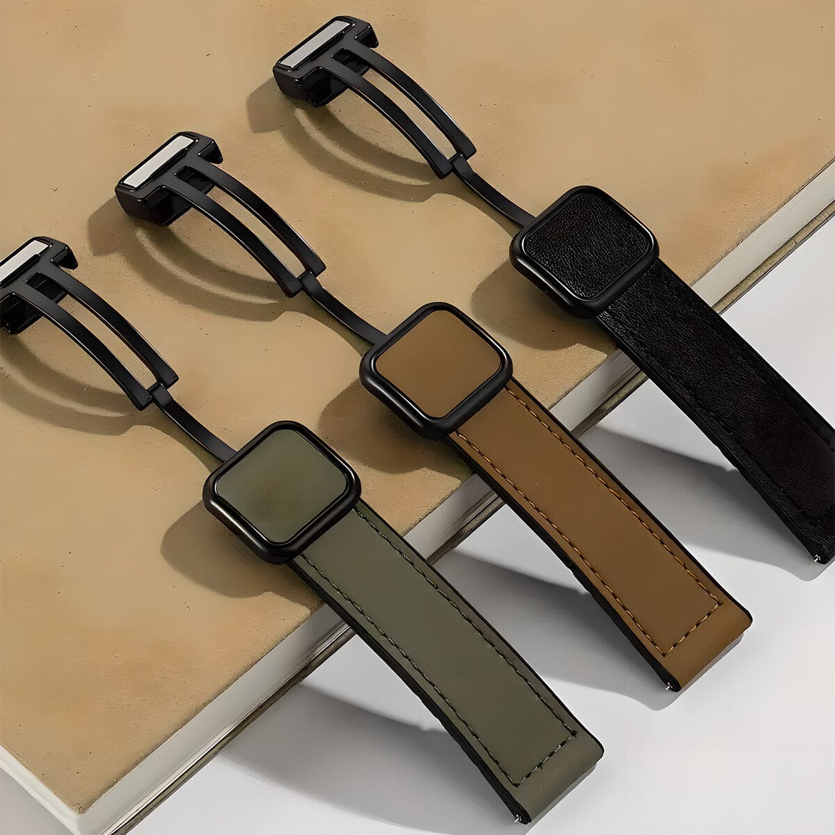 ktusu Generic Watch Bands Leather Soft Silicone Rubber Magnetic Buckle Watch Band for Apple Watch 42 | 44 | 45 | Ultra 49 | 46mm S10