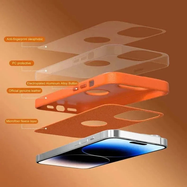 ktusu Generic Cases & Covers Leather Texture Case With Logo Cut Hard Case for iPhone 13